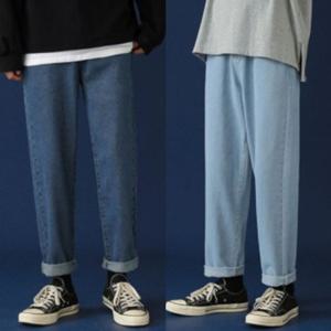 아웃도어 데님팬츠 바지 통 레저팬츠 면 골프 남성청 워싱진 캐주얼