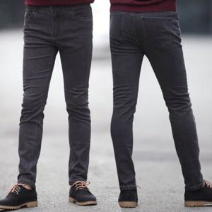 남자긴 그레이색 긴청 남자스키니 데님팬츠 외출 일자핏 남성용청 남자면