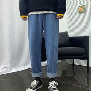 남자찢청 남자 남자부츠컷 남자데님청바지 남자9부청바지 허리밴딩 스트링