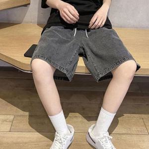 밴딩 밴딩팬츠 와이드 짐웨어 일자반바지 남자반바지 편한반바지 흑청