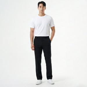 에어클템포 9부 키작남 원턱 세미 허리 밴딩 남자 남성 기지바지 편한 스판 세미 캐주얼 베이직 세미 정장