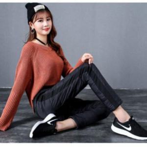 누빔 구스 오리털 방한 팬츠 캠핑 패딩 겨울 등산 기모바지 작업 패딩바지 운동복 여성