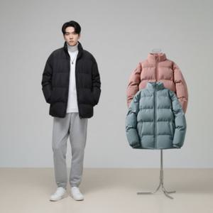 남녀공용 경량 숏패딩 겨울 방한 푸퍼 점퍼 커플 데일리 아우터