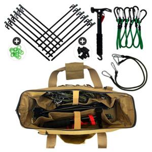 자캠 고강도 단조팩 30cm 14개 멀티툴가방 캠핑 망치 카라비너 스트링 로프 세트