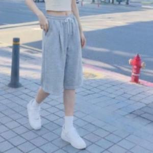 남성 여성 커플 편한 츄리닝 와이드 하프팬츠 여름 트레이닝바지