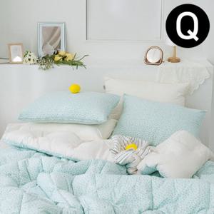 해피니 러블리 데이지 차렵이불 베개커버세트 퀸 Q (민트) (베개솜 별매)