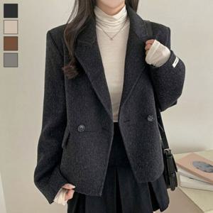 미디 여성 클래식 빅카라 코트 자켓 LED-250030