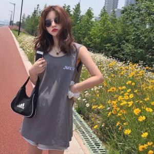 여름 라운드넥 롱나시 여성 롱 나시티 반팔 데일리 베이직 나시 기본 이너