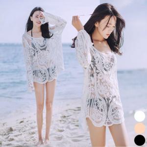 망사 여름 커버업 수영복원피스 비치웨어 휴양지 여성비치웨어 비치원피스