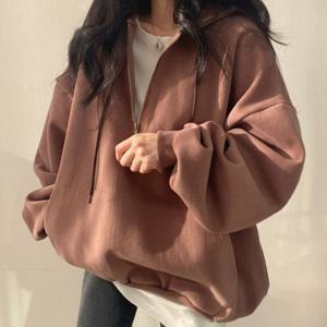 가족티 데일리 문구맨투맨 하프집업 여자후드티 남자후드티 기모 후드