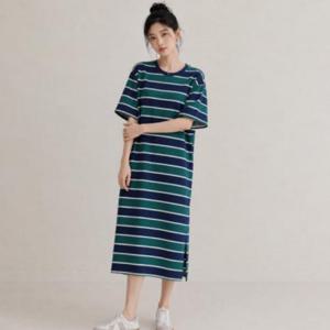 마실룩 롱원피스 박시 스트라이프 박시원피스 꾸안꾸 여름 반팔
