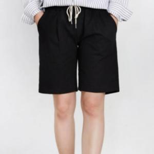 린넨5부바지 클릭유도 고무줄 반바지 팬츠 여성 여름 데일리룩 시원한
