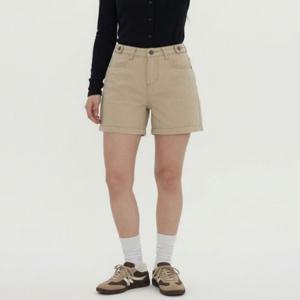 여성여름바지 하프팬츠 여성 4부 데일리 여름 반바지 코튼 비조버튼팬츠 3컬러