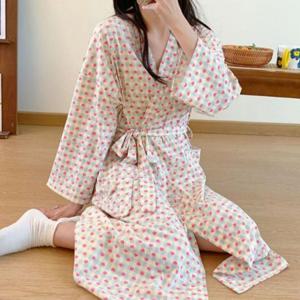 잠옷/홈웨어 샤워 잠옷 로브 파자마 여성 하트 홈웨어 1P 파스텔