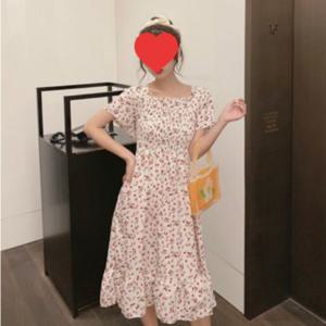 플라워 스모크 롱원피스 여성 밴딩 여름 휴양지 바캉스룩