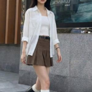 린넨 셔츠 스모크 나시 세트 투피스 여름 휴양지 코디