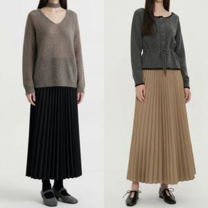 밴딩 롱 스커트 플리츠스커트 주름치마 롱스커트 빅사이즈롱 롱치마 여성 A라인 주름