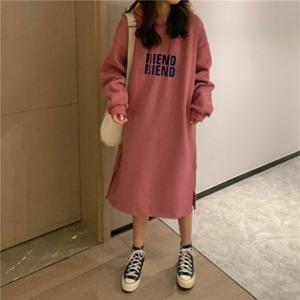 맨투맨원피스 기모원피스 기모후드 롱원피스 BJ-H34N01