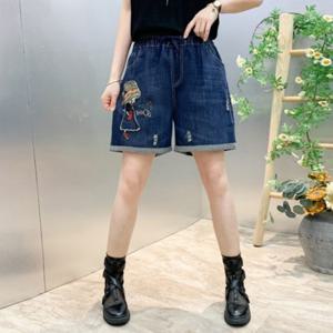 여성 캐릭터 데님 반바지 숏팬츠 빈티지 바캉스룩 청바지