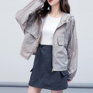 F007561 후드 하이넥 바람막이 집업점퍼 무지지켓