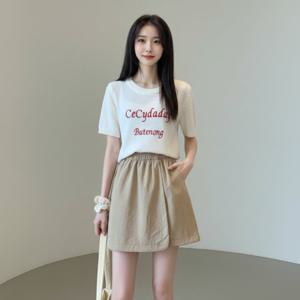 여름 쿨링 5부 랩팬츠 밴딩 와이드 스커트바지 반바지 치마바지