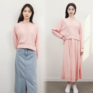 피치기모 후드 롱원피스 가을 겨울 데일리 등원룩 꾸안꾸 룩