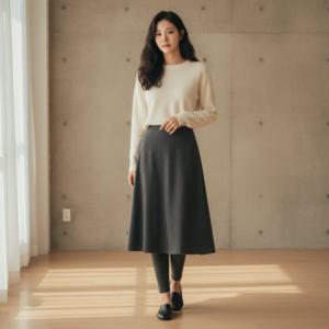 기모 롱치마 레깅스 여성 겨울 치마바지 스커트 데일리룩
