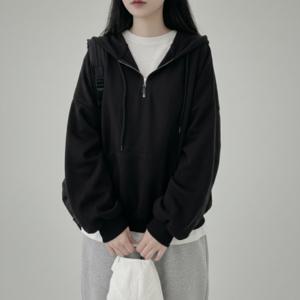 여성 데일리 루즈핏 기모 후드집업 헤비웨이트 집업티셔츠