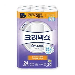 크리넥스 휴지 순수 소프트 3겹 24롤 화장지