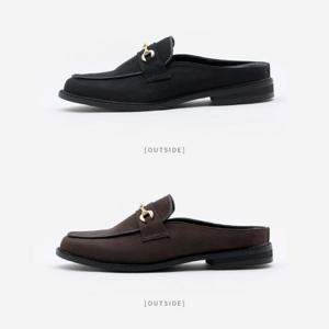 남자 스웨이드 골드메탈 블로퍼 뮬 슬리퍼 직장인