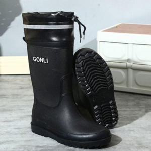 남성 데일리 장마 장화 끈조절 롱 레인 부츠