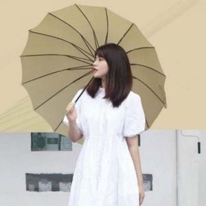WL 나무 손잡이 16K 우드 투톤 대형 장우산 자동