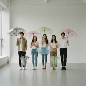 투명 리버스 벚꽃 디자인 장우산 양산 겸용 봄철 우양산
