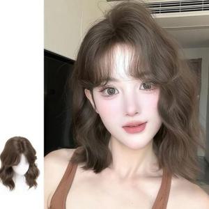 가발 여성 간편 착용 시스루 사이드뱅 자연스러운 단발머리 웨이브
