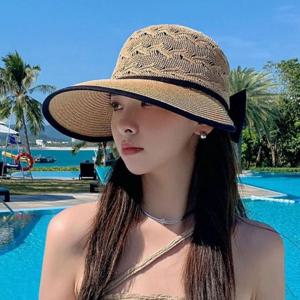 넓은챙 밀짚모자 여성 썬캡 휴양지 모자 라피아햇 휴양지모자 여름모자 패션모자 야외활동모자 비치모자