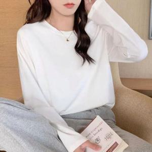 베이직 면티 여성 롱슬리브 여유핏 무지 티셔츠 2색 면티셔츠
