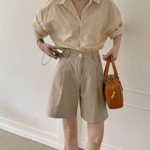 셔츠 루즈핏 반팔 스트라이프 지지미 여름의류