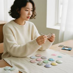 반짝이는 비즈 장식 컬러 의류 부자재 수제 공예 재료