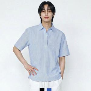 셔츠 남성 스트라이프 헨리넥 시어서커