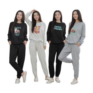 루미나D 여성 상하세트 베어 맨투맨 밴딩 팬츠 트레이닝