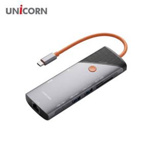 유니콘 8IN1 기가LAN/HDMI USB멀티허브 PD90W충전 4K미러링 TF SD카드리더 TCH-L80