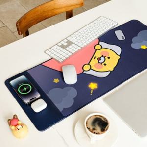 카카오 무선충전 마우스 장패드 춘식이 네이비