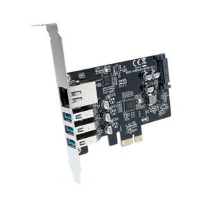 USB 3.0 3포트 RJ45 PCIe 랜카드 5Gbps 네트워크 확장 스마트폰 메모리 외장하드 연결