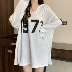 F007243 아이스와플 레이어드 후드 박스티셔츠