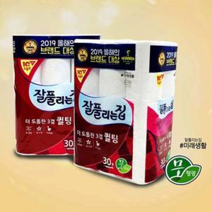 잘풀리는집 더 도톰한 3겹 퀼팅 30롤 화장지 1개