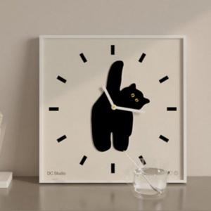 좋은 무소음 고양이 벽시계 인테리어 30x30cm 디자인 시계