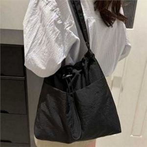 데일리 여성 숄더백 버킷백 여성 스트링 캔버스 나일론 보부상 가방
