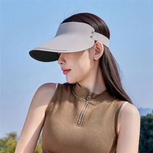 초경량 여성 썬 캡 베이지 스포츠 썬바이저 자외선 차단