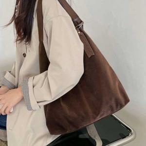 여자 스웨이드 숄더백 가방 데일리 출근룩 캐주얼 쇼퍼백 여성 러브켓 라탄