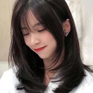 자연스러운 중단발 머리 데일리 통가발 여성 긴머리가발 레이어드컷 시스루뱅